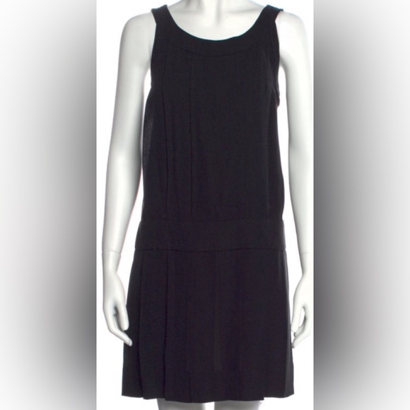 NEW Joie Black Silk Mini Dress with pintuck and pleat detail S - Picture 5 of 9